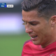 Una polilla se posa en la cara de Cristiano Ronaldo lesionado. Imagen: ESPN